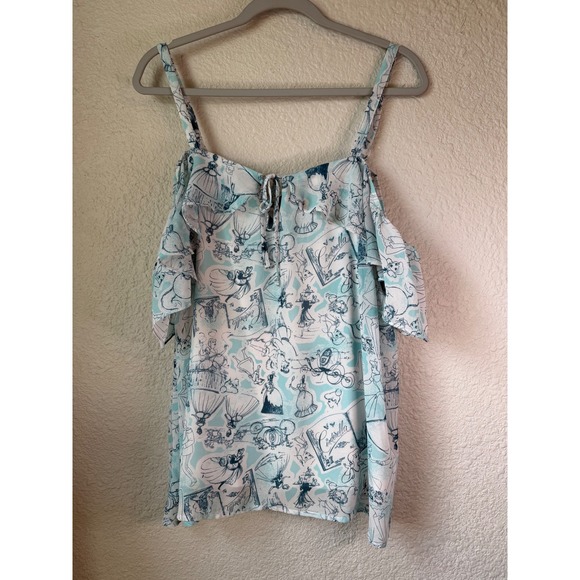 Torrid Disney Princess Cinderella Storybook Flutter Sleeve Ruffle Blouse 1X - Picture 2 of 7